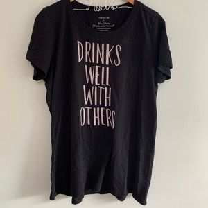 Size 2 Torrid drinks well with others tee